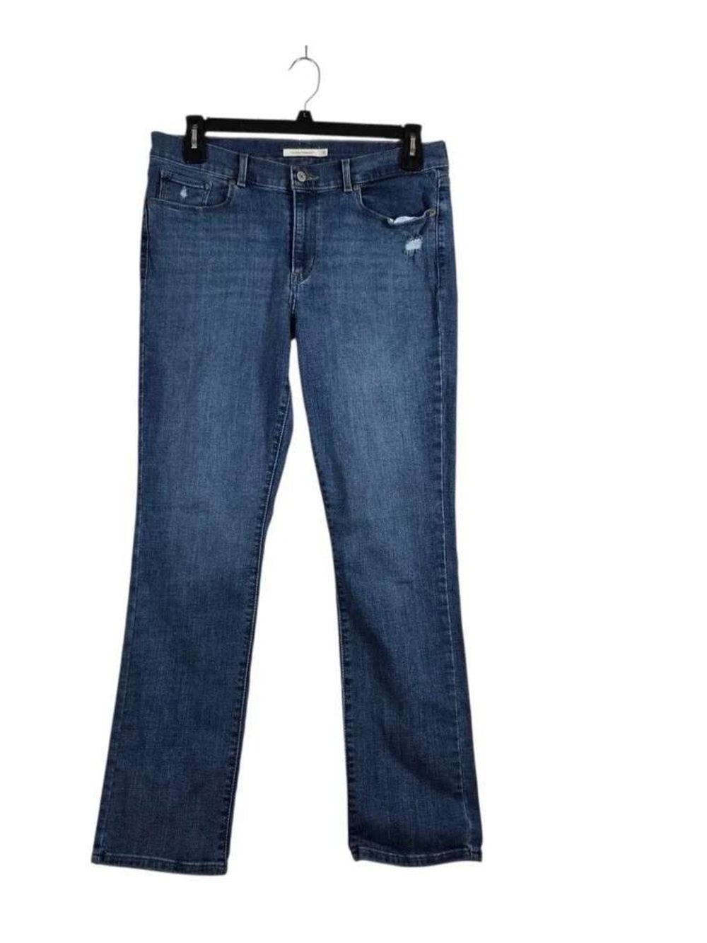 Straight-Leg Women's Dark Blue Jeans - Classic Stretch Denim